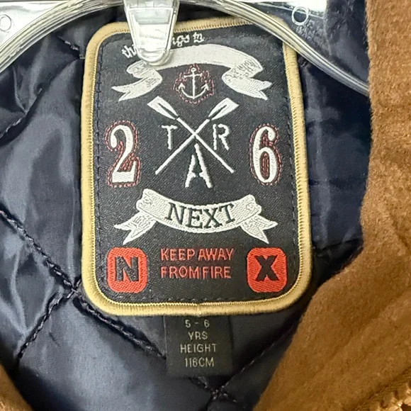 Next Brown Kids Pea Coat with Toggle Closures Size 5/6 - Picture 2 of 9